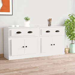 vidaXL Buffets 2 pcs blanc bois dingénierie 3185263