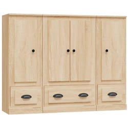 vidaXL Buffets 3 pcs chêne sonoma bois d'ingénierie