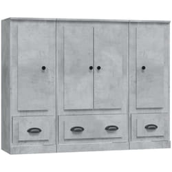 vidaXL Buffets 3 pcs gris béton bois d'ingénierie