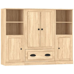 vidaXL Buffets 3 pcs chêne sonoma bois d'ingénierie
