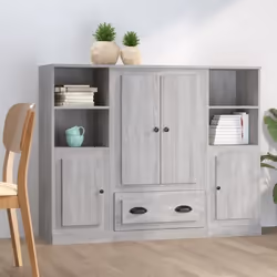 vidaXL Buffets 3 pcs sonoma gris bois d'ingénierie