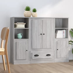 vidaXL Buffets 3 pcs sonoma gris bois d'ingénierie