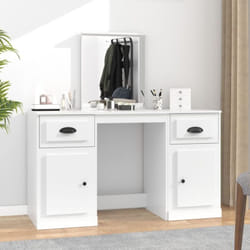 vidaXL Coiffeuse avec miroir blanc 130x50x132,5 cm