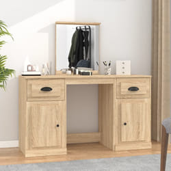 vidaXL Coiffeuse avec miroir chêne sonoma 130x50x132,5 cm