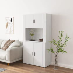 Vidaxl - Buffet haut Blanc Bois d'ingénierie