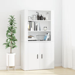 Vidaxl - Buffet haut Blanc Bois d'ingénierie
