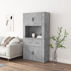 Vidaxl - Buffet haut Gris béton Bois d'ingénierie