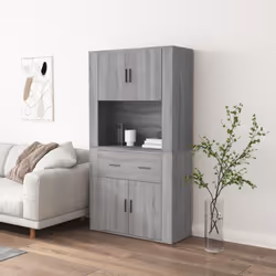 Cherchez-vous un buffet haut de gamme stylé ? Ce buffet haut ajoute un charme unique à votre intérieur existant ! Matériau du ...