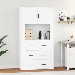 Vidaxl - Buffet haut Blanc Bois d'ingénierie