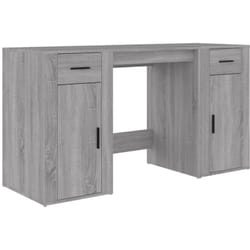 vidaXL Bureau avec armoire sonoma gris bois d'ingénierie