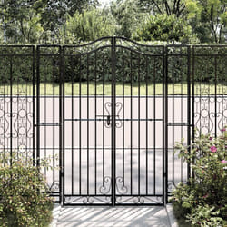 Vidaxl - Portail de jardin noir 121x8x150 cm fer forgé