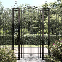 Portail de jardin noir 121x8x200 cm fer forgé vidaXL