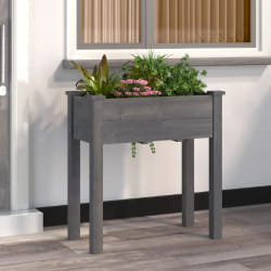 vidaXL Jardinière avec Doublure - Gris