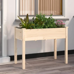 vidaXL Jardinière avec doublure - Bois de sapin