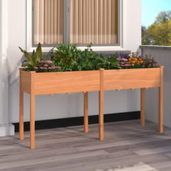 Vidaxl - Jardinière avec doublure marron 161x45x76 cm bois massif sapin
