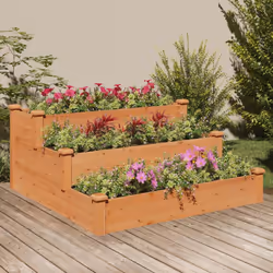 Ce lit surélevé de jardin en bois est un choix idéal pour faire pousser une variété de fleurs ou de plantes, ce qui en fait u ...