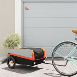 Vidaxl - Remorque de vélo noir et orange 30 kg fer