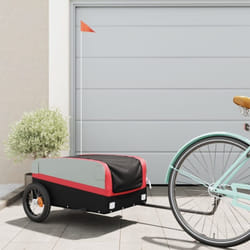 vidaXL Remorque de vélo noir et rouge 30 kg fer