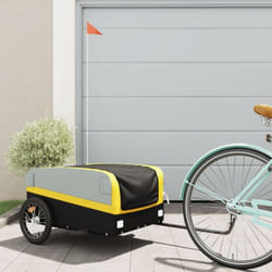 Vidaxl - Remorque de vélo noir et jaune 45 kg fer