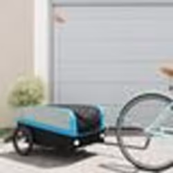 vidaXL Remorque de vélo noir et bleu 45 kg fer