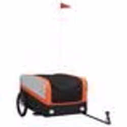 vidaXL Remorque de vélo noir et orange 45 kg fer