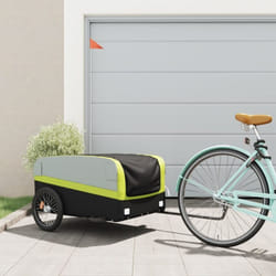 Vidaxl - Remorque de vélo noir et vert 45 kg fer