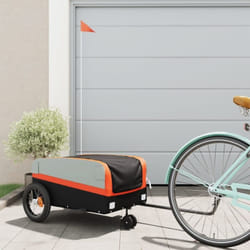Remorque de vélo noir et orange 30 kg fer - Vidaxl