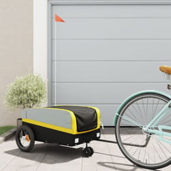 Vidaxl - Remorque de vélo noir et jaune 30 kg fer