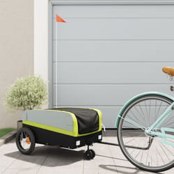 Remorque de vélo noir et vert 30 kg fer - Vidaxl