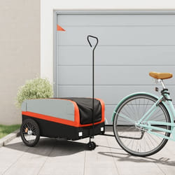 vidaXL Remorque de vélo noir et orange 45 kg fer