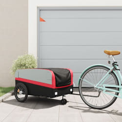 Vidaxl - Remorque de vélo noir et rouge 45 kg fer