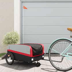 Vidaxl - Remorque de vélo noir et rouge 45 kg fer