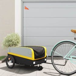 Vidaxl - Remorque de vélo noir et jaune 45 kg fer