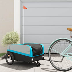 Vidaxl - Remorque de vélo noir et bleu 45 kg fer