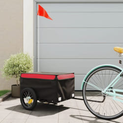 Vidaxl - Remorque de vélo noir et rouge 30 kg fer