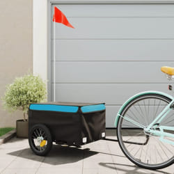 Remorque de vélo noir et bleu 30 kg fer Vidaxl