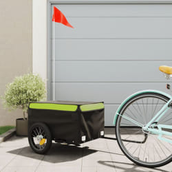 Vidaxl - Remorque de vélo noir et vert 30 kg fer