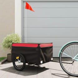 Vidaxl - Remorque de vélo noir et rouge 45 kg fer