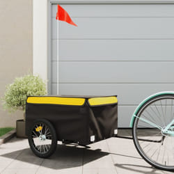 Remorque de vélo noir et jaune 45 kg fer Vidaxl