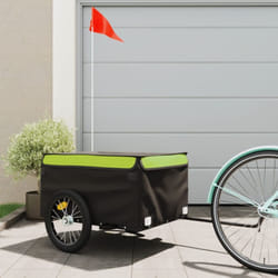 Vidaxl - Remorque de vélo noir et vert 45 kg fer