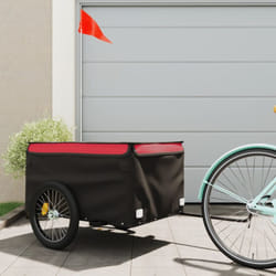 Vidaxl - Remorque pour vélo noir et rouge 45 kg fer