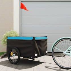 Vidaxl - Remorque de vélo noir et bleu 45 kg fer
