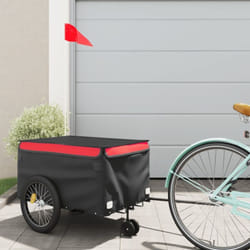 Vidaxl - Remorque de vélo noir et rouge 30 kg fer