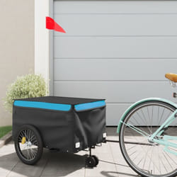 Vidaxl - Remorque de vélo noir et bleu 30 kg fer
