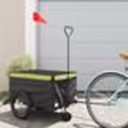 vidaXL Remorque de vélo noir et vert 30 kg fer