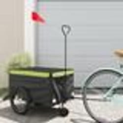 vidaXL Remorque de vélo noir et vert 30 kg fer