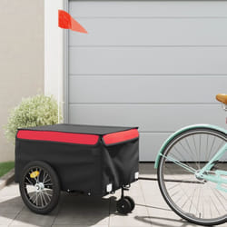 Vidaxl - Remorque de vélo noir et rouge 45 kg fer