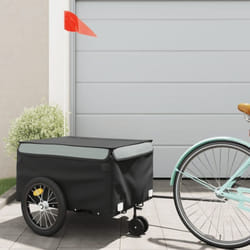 Vidaxl - Remorque de vélo noir et gris 45 kg fer