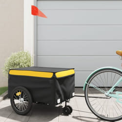 Vidaxl - Remorque de vélo noir et jaune 45 kg fer