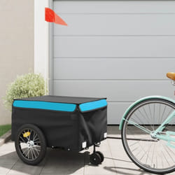 Remorque de vélo noir et bleu 45 kg fer - Vidaxl